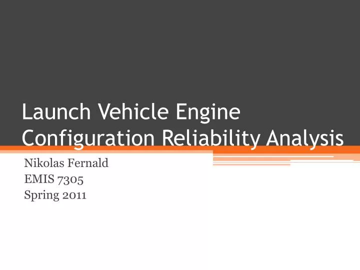 launch vehicle engine configuration reliability analysis
