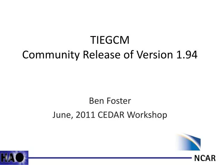 tiegcm community release of version 1 94
