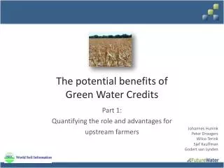 The potential benefits of Green Water Credits