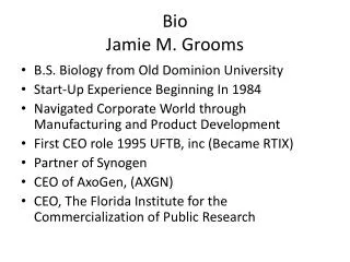 Bio Jamie M. Grooms