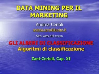 data mining per il marketing