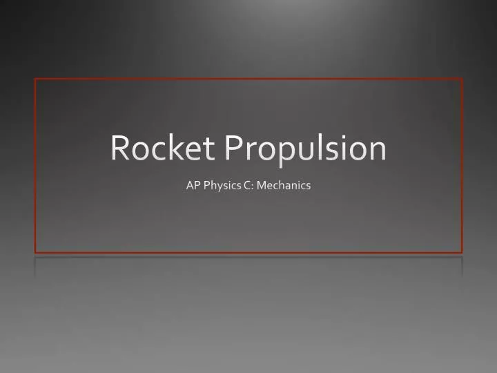 rocket propulsion