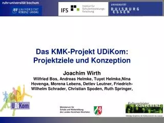 Das KMK-Projekt UDiKom: Projektziele und Konzeption