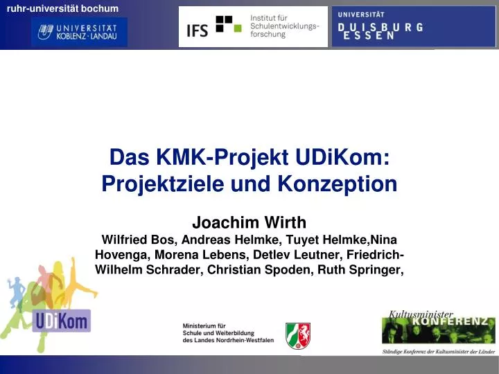 das kmk projekt udikom projektziele und konzeption