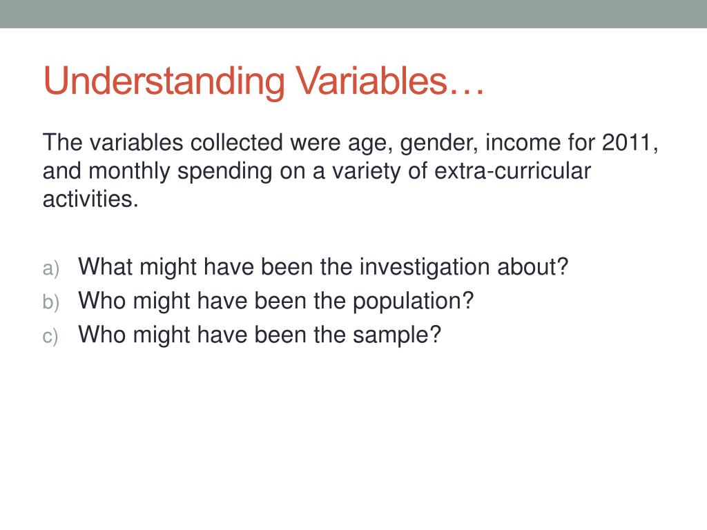 PPT - Understanding Variables… PowerPoint Presentation, free download ...