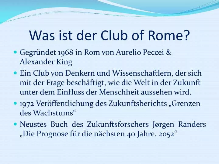 was ist der club of rome