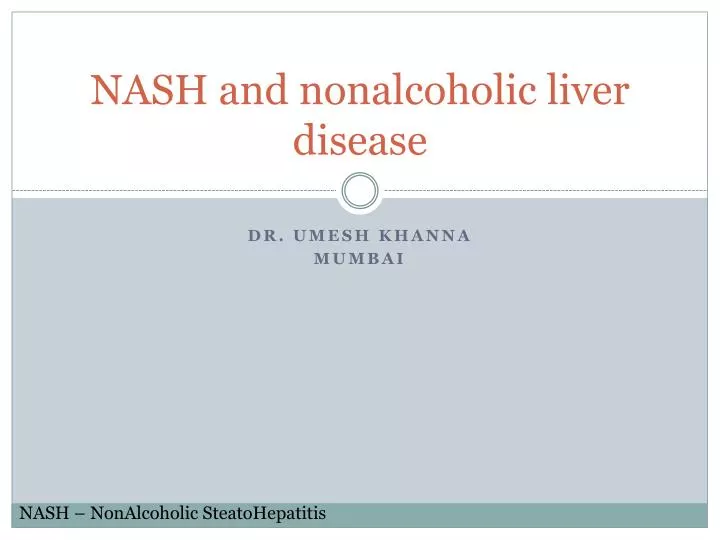 nash and nonalcoholic liver disease