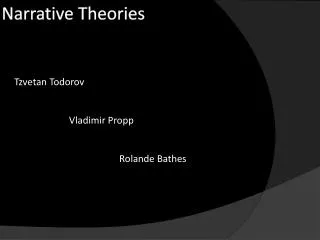 Narrative Theories