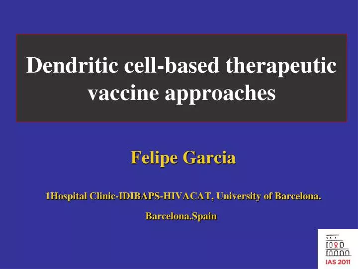 dendritic cell based therapeutic vaccine approaches