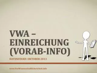 vwa einreichung vorab info