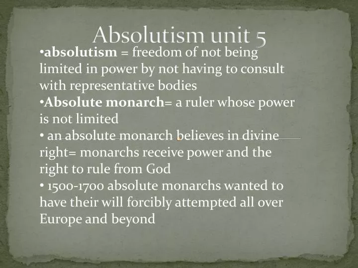 absolutism unit 5