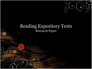 Reading Expository Texts
