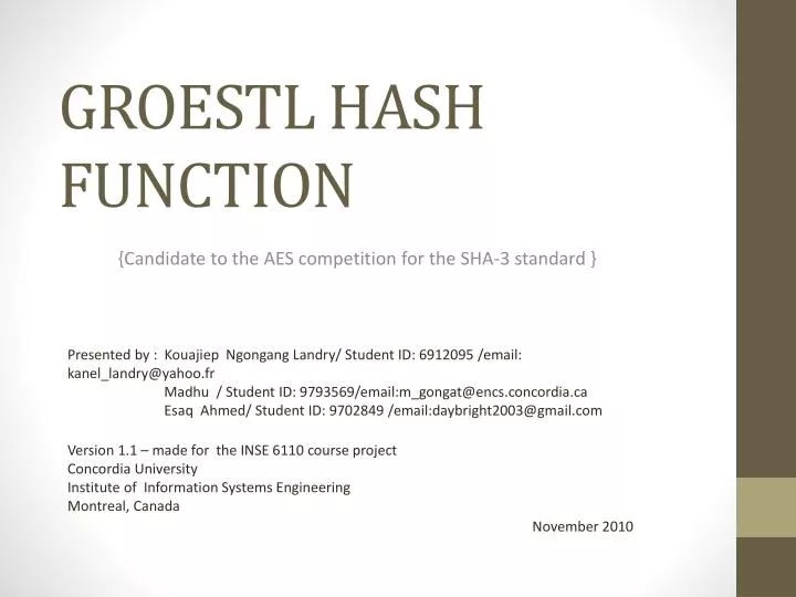 groestl hash function