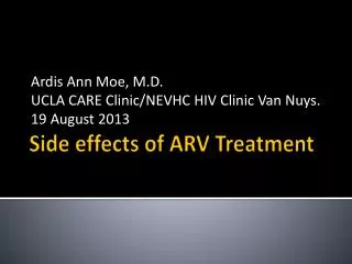 Side effects of ARV Treatment
