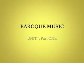 BAROQUE MUSIC