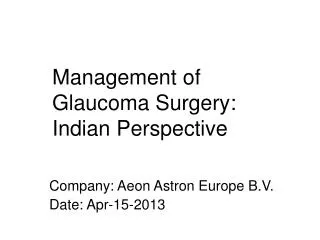 Company: Aeon Astron Europe B.V. Date: Apr-15-2013