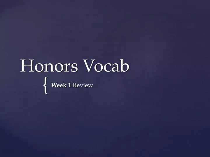 honors vocab