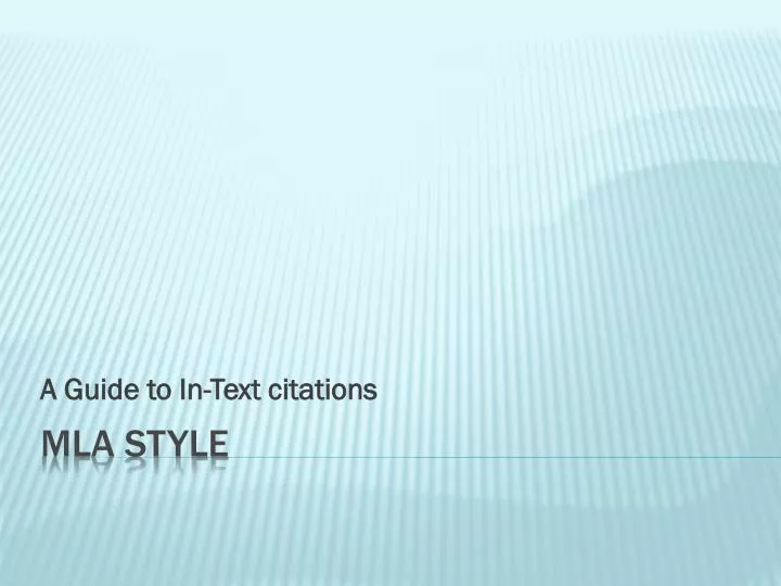 a guide to in text citations