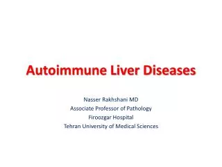 Autoimmune Liver Diseases