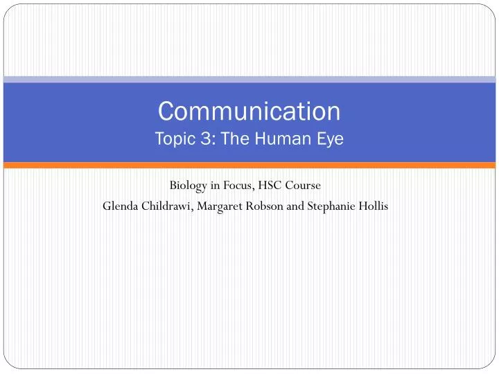 communication topic 3 the human eye