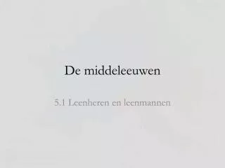 de middeleeuwen