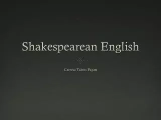 Shakespearean English