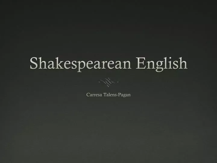 shakespearean english