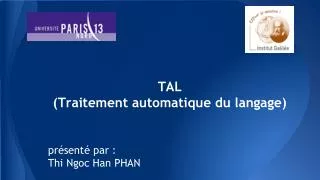 tal traitement automatique du langage