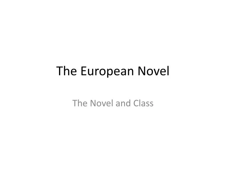 the european novel