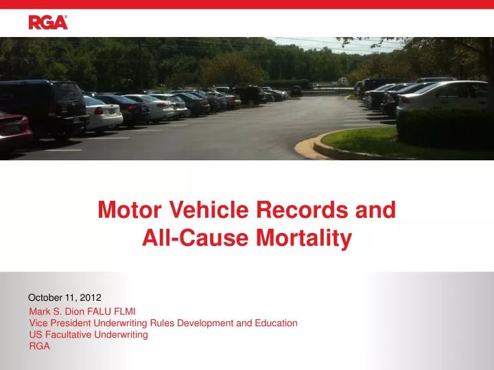 motor vehicle records and all cause mortality