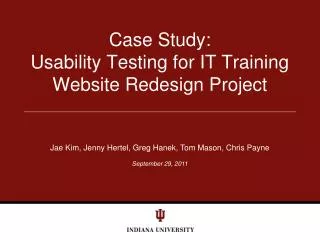 Case Study: Usability Testing for IT Training Website Redesign Project