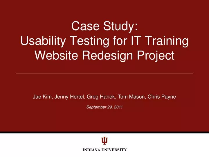 case study usability testing for it training website redesign project
