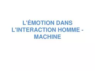 l motion dans l interaction homme machine