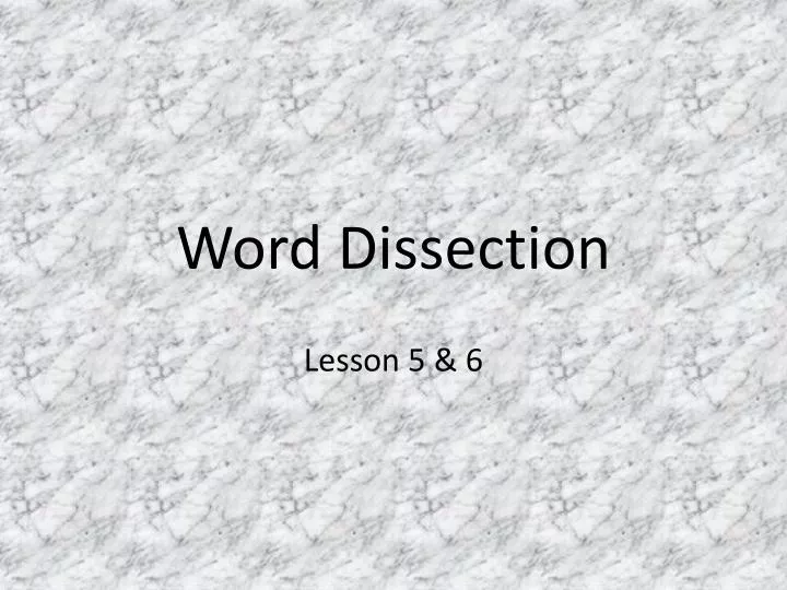 word dissection