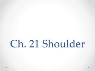 Ch. 21 Shoulder