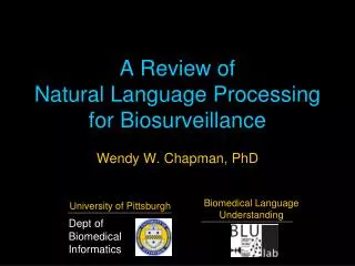 A Review of Natural Language Processing for Biosurveillance