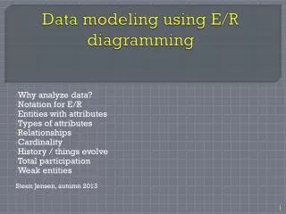 Data modeling using E/R diagramming