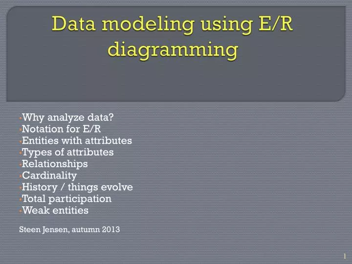 data modeling using e r diagramming