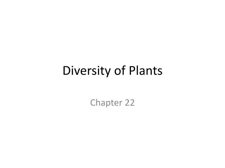 diversity of plants