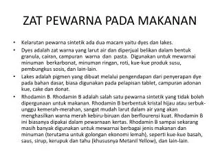 ZAT PEWARNA PADA MAKANAN