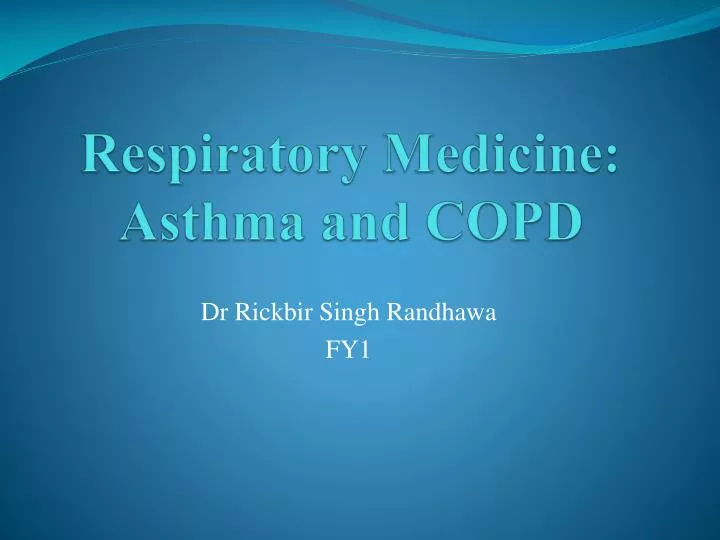 respiratory medicine asthma and copd
