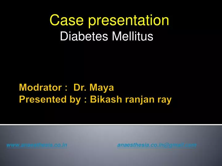 case presentation diabetes mellitus