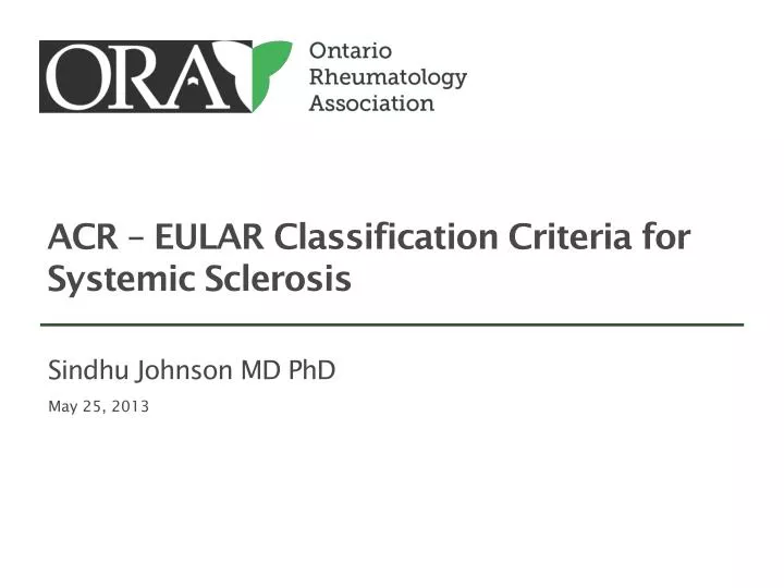 acr eular classification criteria for systemic sclerosis