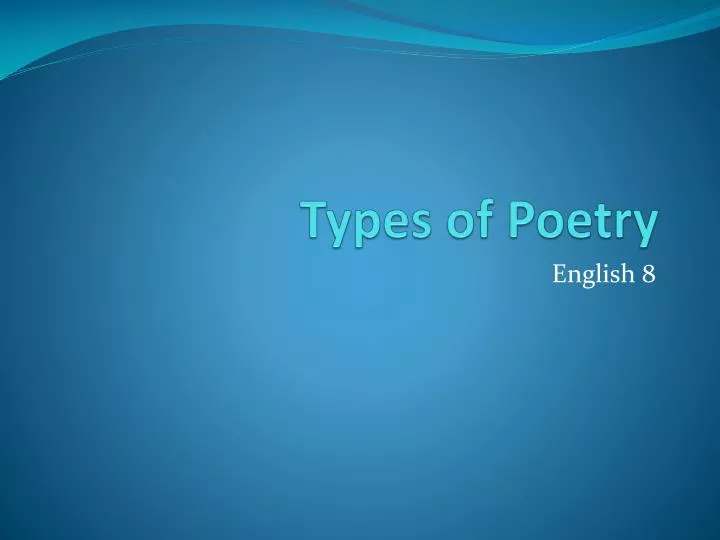 types of poetry