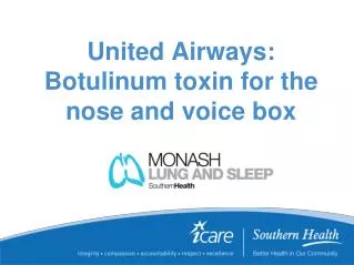 United Airways: Botulinum toxin for the nose and voice box