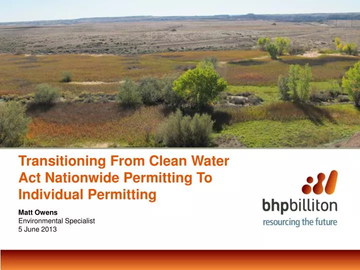transitioning from clean water act nationwide permitting to individual permitting