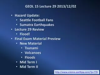 GEOL 15 Lecture 29 2013/12/02