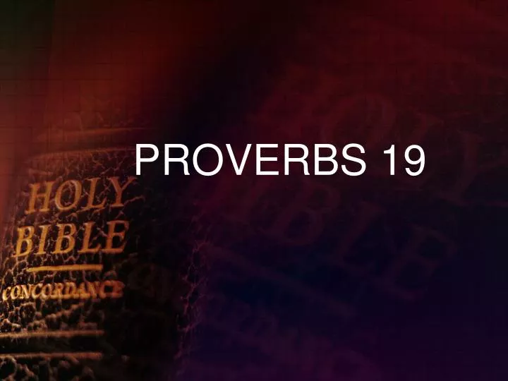 proverbs 19