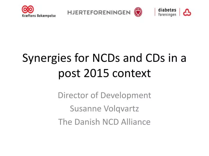 synergies for ncds and cds in a post 2015 context