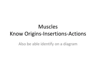 Muscles Know Origins-Insertions-Actions
